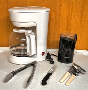 lot 88 image: 12-cup Coffee Maker, Krups Coffee Bean Grinder, &ampAssorted Useful Kitchen Items