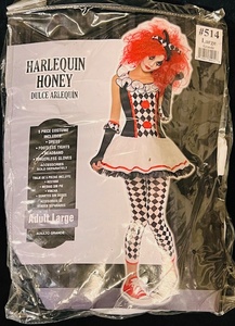 lot 94 image: Size Large Harlequin Honey 5-Piece Costume