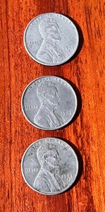 lot 134 image: 1943 D, 1943 S, &amp 1943 No Mint Mark Steel Pennies