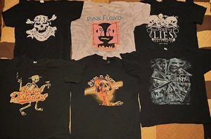 lot 142 image: Six (6) Rock Band or Concert T-Shirts - Including Social Distortion, Pink Floyd, &amp Slipknot - Size L