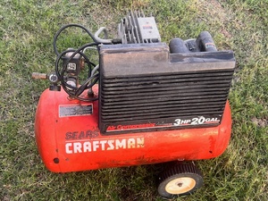lot 100 image: Sears Craftsman 3 HP 20 Gallon Portable Air Compressor&nbsp