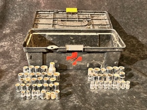 lot 185 image: Fifty-Eight (58) 12, 38, &amp 14 Drive Sockets W Small Toolbox