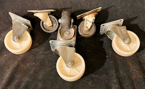 lot 219 image: Lot of Six (6) Casters W 4 &amp 3 Wheels