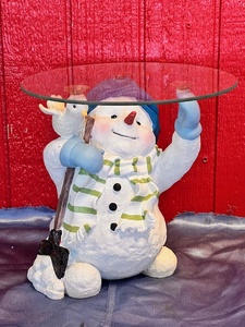 lot 223 image: Christmas Snowman Cookie Platter Pedestal