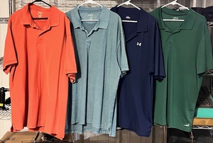 lot 288 image: Four 2x-3x Polo Type Shirts - Including Red Head, Under Armour, &amp BCG