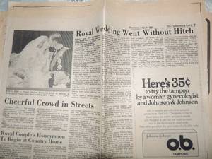 lot 572 image: JULY 30, 1981  ROYAL WEDDING