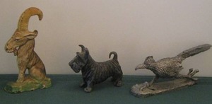 lot 51 image: home dcor figurines goat, dog and road runner