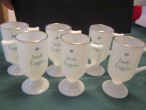 lot 94 image: Irish coffee handled mugs QTY 6