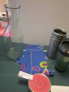 lot 104 image: glass milk canister, 2 coffee cups and more