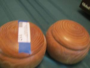 lot 117 image: 2 WOODEN BOWLS W CONTENTS
