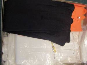 lot 147 image: womens dress gloves black white orange