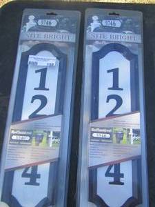 lot 158 image: nite bright reflection number signs qty 2