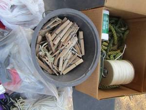 lot 169 image: tree wrap, ropes, wooden clothes pins
