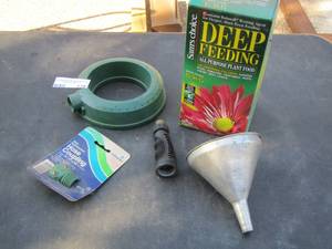 lot 178 image: funnel, hose coupling, sprinkler, deep feeding plant food