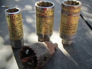 lot 251 image: spark plug sockets qty 3, drill bit