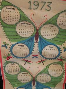 lot 315 image: 1973 handmade butterfly calendar