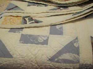lot 324 image: Blue and white quilt, red and white quilt
