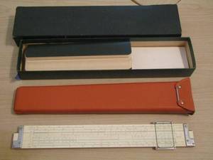 lot 349 image: slide ruler in case