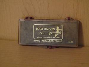 lot 366 image: Buck knives hard Arkansas stone