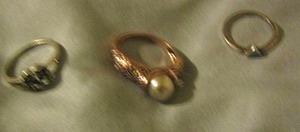 lot 135 image: sterling .925 womens ring, 2 small pinky rings