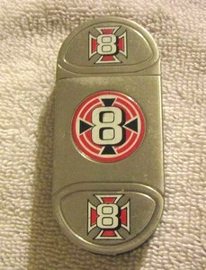 lot 73 image: Beer opener and a Zippo lights with the number 8 (DALE EARNHARDT) on the front of it