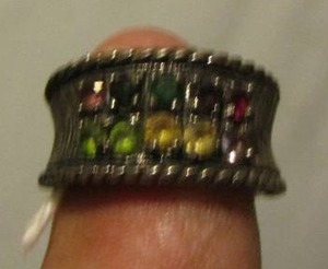 lot 138 image: Sterling Emeralds Ruby, PERIDOT, BLUE TOPAZ  RING  5.2 GMS