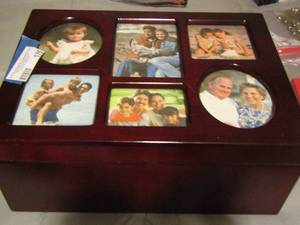 lot 175 image: wooden photo jewelry box