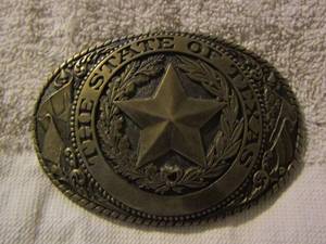 lot 235 image: STATE FAIR OF of Texas  Tony Lama solid brass belt buckle