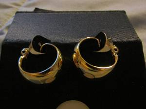 lot 321 image: MONET  GOLD EARRINGS