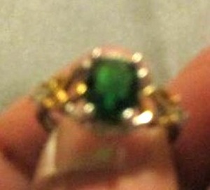 lot 30 image: Womens ring  GREEN STONE  MARKED 925