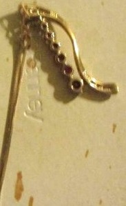 lot 4 image: RUBY & DIAMOND  sqigle 13 gem ruby 10 k necklace 18 in