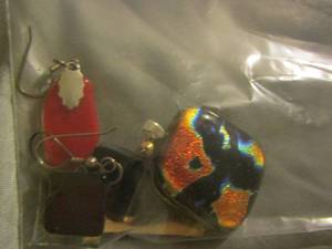 lot 304 image: Dichroic Glass Jewelry  EARRINGS