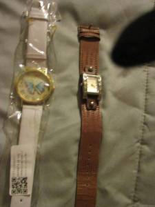 lot 520 image: white butterfly watch, genuine leather watch