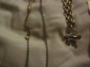lot 557 image: silver color bracelet with horse charm, gold color butterfly necklace, horse necklace