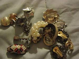 lot 571 image: various clip on earring unknown if matches are there