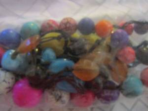 lot 629 image: colorful bead and rock necklace