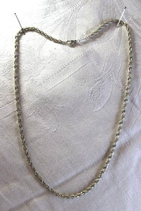 lot 20 image: Sterling Silver French rope necklace. Marked 925 on clasp. 18L