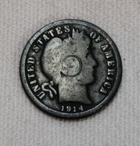lot 52 image: 1914-D Barber Dime