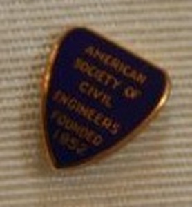 lot 60 image: 10K Gold insignia pin. Marked 10K. American Society of Civil Engineers Founded 1852