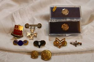 lot 66 image: Military insignia and pins