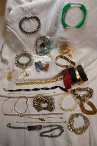 lot 115 image: Fashion bracelet selection. Also includes faux Turquoise items, marbles and MCM smiley face jewelry