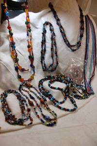 lot 129 image: Glass bead necklace selection