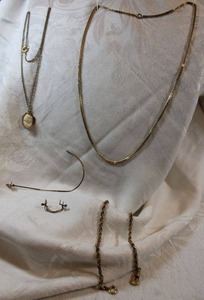 lot 146 image: Gold Filled jewelry. Includes cameo necklace plus (Marked)