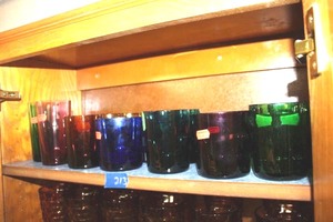 lot 213 image: Colored  glassware
