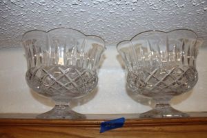 lot 218 image: Lead Crystal punch bowls - 2 total, Sticker says Bleikristal