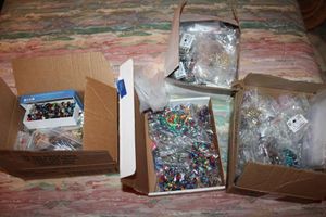 lot 382 image: Jewelry making beads and supplies - 4 boxes