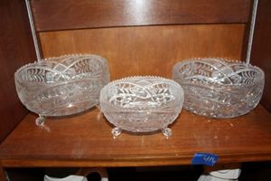 lot 416 image: Lead crystal bowls with flower pattern
