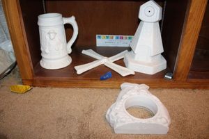 lot 417 image: Unfinished ceramics windmills and stein