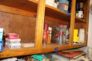 lot 448 image: Kitchen wax paper, nut grinder, cinnamon spray, and more