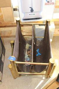 lot 588 image: Vintage brass magazine racks